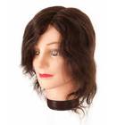 Eurostil Манекен голова учебная, натуральные волосы - 20-30 см.